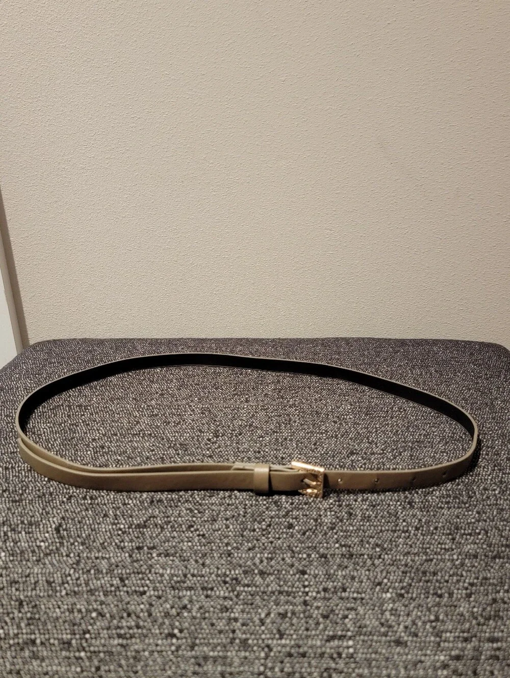 Thin taupe belt